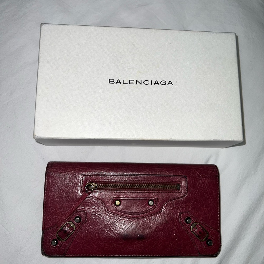 Balenciaga walet burgundy